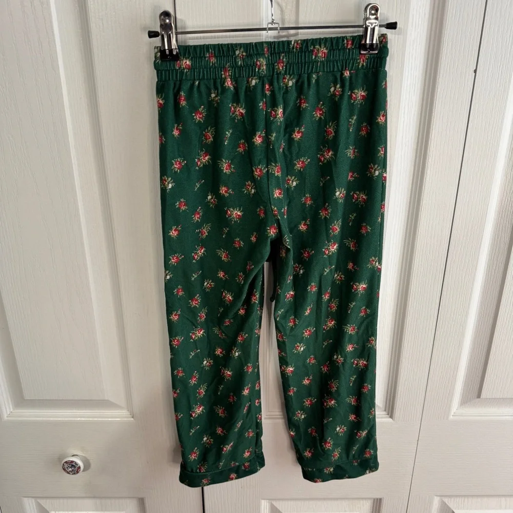 Sweet Honey green‎ roses 2 piece pajama set 5Y